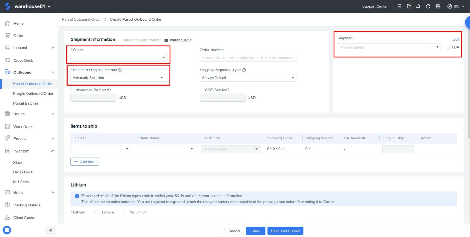 How Does WMS Create a Parcel Outbound Order? – ShipOut Support Center